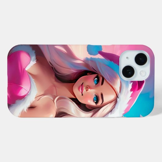 Beautiful Pink Christmas Girl 01 Case-Mate iPhone Case (Achterkant (horizontaal))