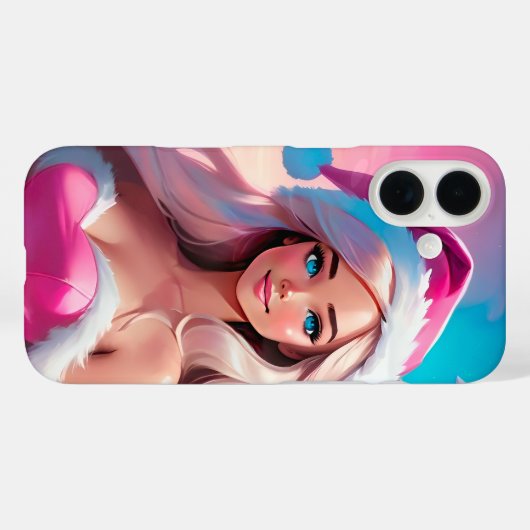 Beautiful Pink Christmas Girl 01 Case-Mate iPhone Case (Achterkant (horizontaal))
