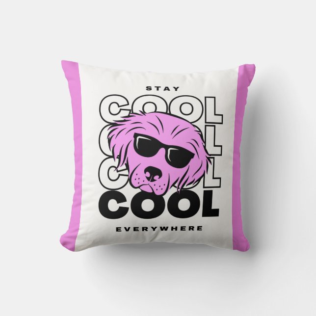 BEAUTIFUL PINK DOG COZY SOFT PILLOW. SIERKUSSEN (Voorkant)