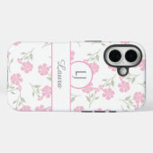 Beautiful Pink Floral Personalized  Case-Mate iPhone Case (Achterkant (horizontaal))
