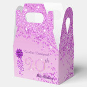 Beautiful Pink Glitter Ribbon 20th Birthday Bedankdoosjes (Geopend)