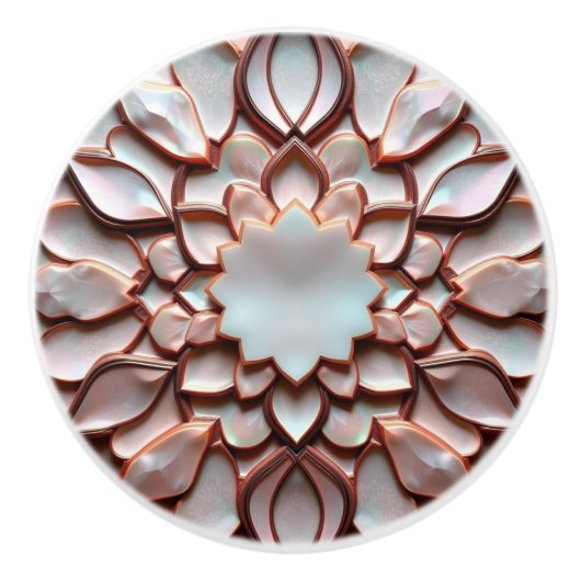 Beautiful pink offwhite pearl inspired keramische knop (Voorkant)