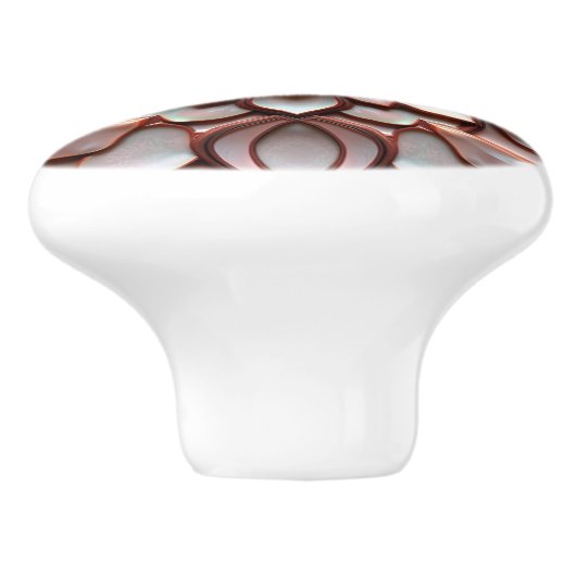 Beautiful pink offwhite pearl inspired keramische knop (Zijkant)