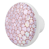 Beautiful pink pebble and mother of pearl inspired keramische knop (Rechts)