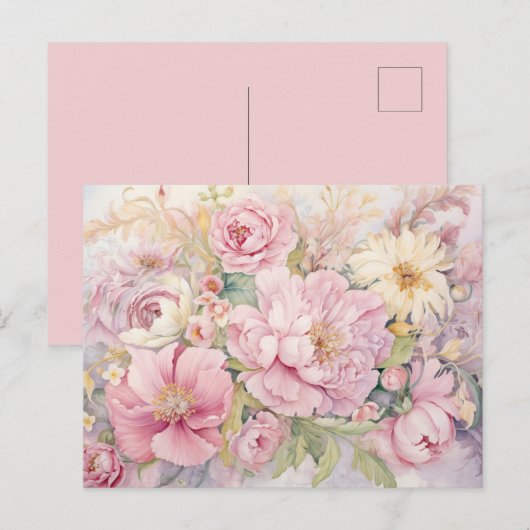 Beautiful pink peonies briefkaart (Voorkant / Achterkant)