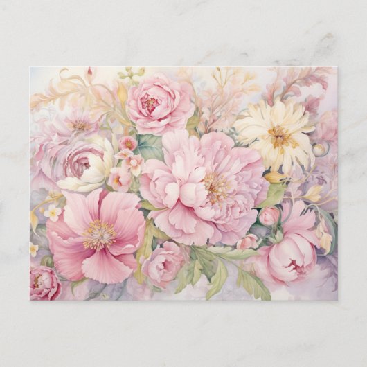 Beautiful pink peonies  briefkaart (Voorkant)