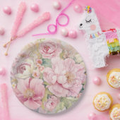 Beautiful pink peonies papieren bordje (Feest)