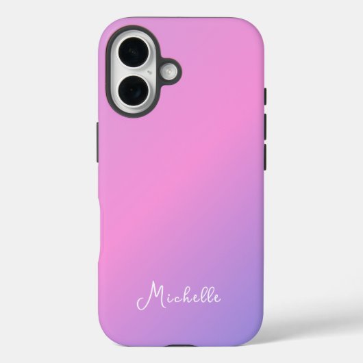 Beautiful Pink Purple Ombre Personalized Case-Mate iPhone Case (Achterkant)