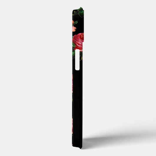 BEAUTIFUL PINK ROSE GEMSTONE MONOGRAM, zwart Case-Mate iPhone Case (Achterkant / Rechts)