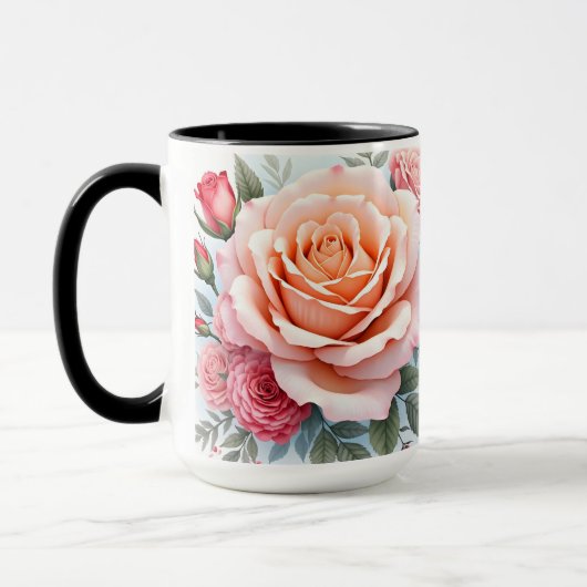 Beautiful Pink Roses Luxury Modern Collection Mok (Links)