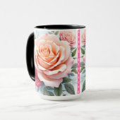 Beautiful Pink Roses Luxury Modern Collection Mok (Voorkant links)