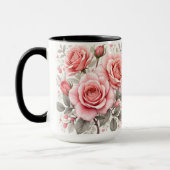 Beautiful Pink Roses Luxury Popular Collection Mok (Links)