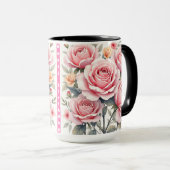 Beautiful Pink Roses Luxury Trendy Collection Mok (Voorkant rechts)