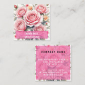 Beautiful Pink Roses Luxury Trendy Collection Vierkante Visitekaartje (Voorkant / Achterkant)