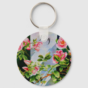 Beautiful pink roses, red roses, watercolor floral sleutelhanger