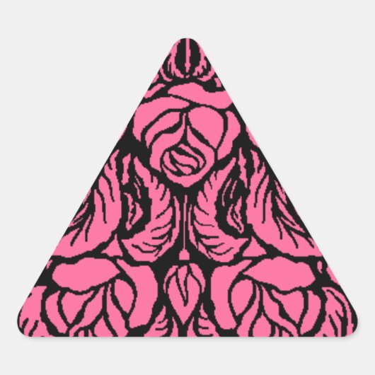 BEAUTIFUL PINK ROSES TRIANGLE STICKER (Voorkant)