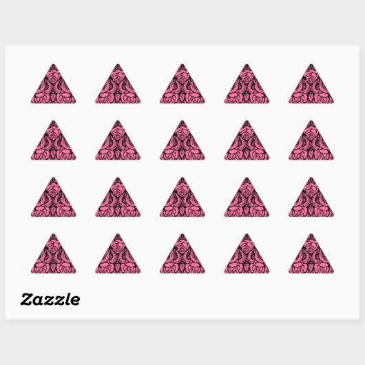 BEAUTIFUL PINK ROSES TRIANGLE STICKER (Vel)