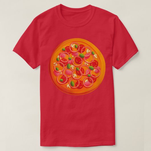 Beautiful Pizza With Tomatoes And Mushrooms Circle T-shirt (Design voorkant)