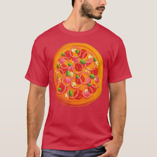 Beautiful Pizza With Tomatoes And Mushrooms Circle T-shirt