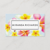 Beautiful Plumeria Flowers Tropical Accent Visitekaartje (Voorkant)