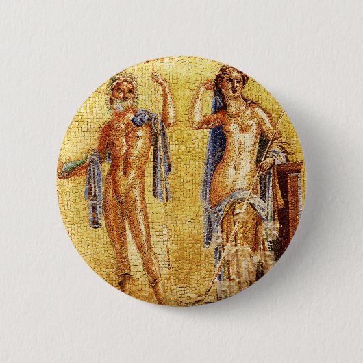 BEAUTIFUL Pompeii Mosaic Ronde Button 5,7 Cm (Voorkant)