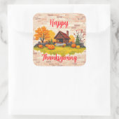 Beautiful Popular Happy Thanksgiving Fall Vierkante Sticker (Tas)