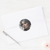Beautiful portret van Victorian woman Ronde Sticker (Envelop)