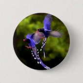 Beautiful Purple Birds in Flight Button (Voorkant)