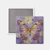 Beautiful Purple Butterfly and Flowers Magneet (Voorkant / Achterkant)