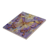 Beautiful Purple Butterfly and Flowers Tegeltje (Zijkant)