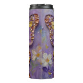 Beautiful Purple Butterfly and Flowers Thermosbeker (Achterkant)