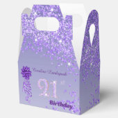 Beautiful Purple Glitter Ribbon 21st Birthday Bedankdoosjes (Geopend)