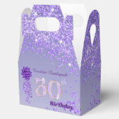 Beautiful Purple Glitter Ribbon 30th Birthday Bedankdoosjes (Geopend)