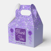 Beautiful Purple Glitter Ribbon 50th Birthday Bedankdoosjes (Achterkant)