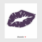 Beautiful Purple Lipstick Kiss Isolated Sticker (Vel)