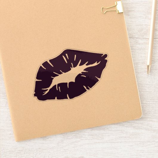 Beautiful Purple Lipstick Kiss Isolated Sticker (Notitieboek)