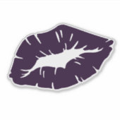Beautiful Purple Lipstick Kiss Isolated Sticker (Voorkant)