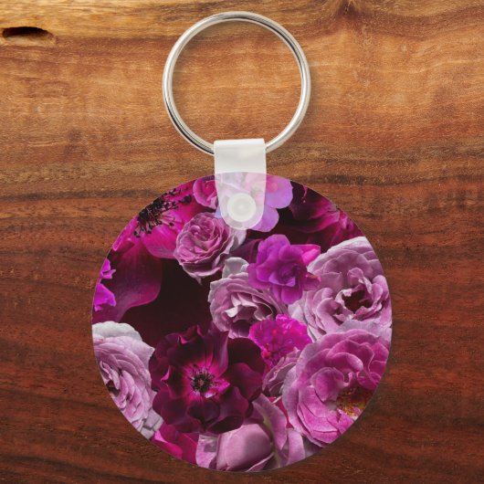 Beautiful Purple Rose Collage Sleutelhanger (Voorkant)