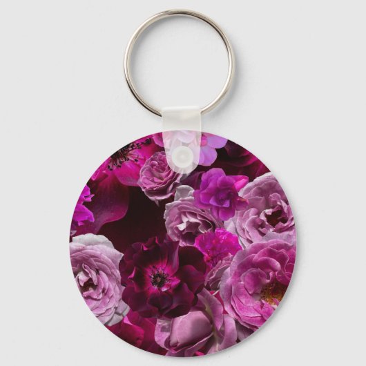 Beautiful Purple Rose Collage Sleutelhanger (Achterkant)