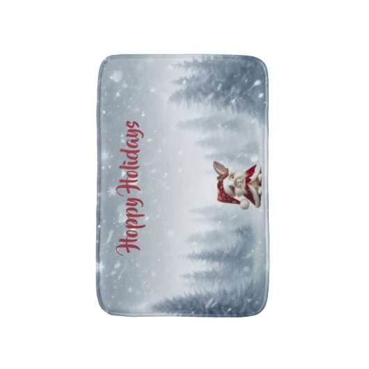 Beautiful Rabbit Christmas Badmat (Voorkant Verticaal)