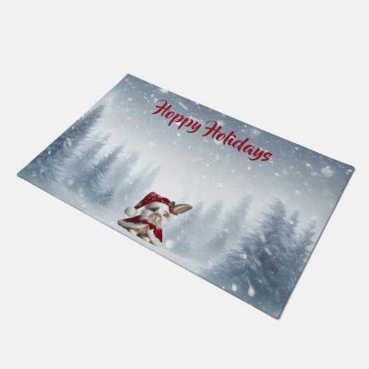 Beautiful Rabbit Christmas Deurmat (Schuin)