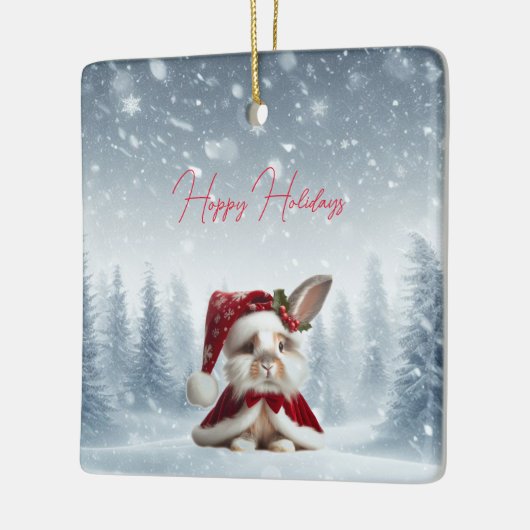 Beautiful Rabbit Christmas Keramisch Ornament (Links)