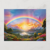 Beautiful Rainbow and Lake  Briefkaart (Voorkant)