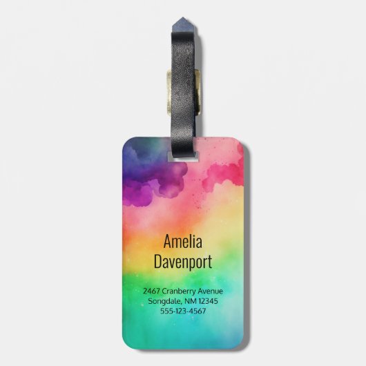 Beautiful Rainbow Colors Abstract Design Bagagelabel (Achterkant verticaal)