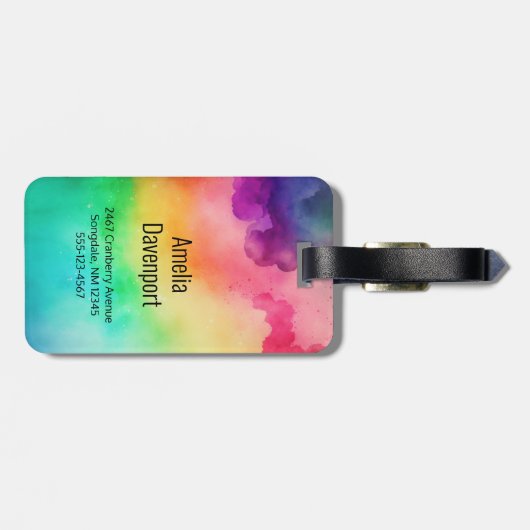 Beautiful Rainbow Colors Abstract Design Bagagelabel (Achterkant horizontaal)