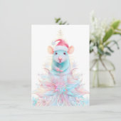 Beautiful Rat Christmas Cards Feestdagenkaart (Staand voorkant)