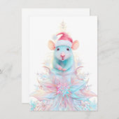 Beautiful Rat Christmas Cards Feestdagenkaart (Voorkant / Achterkant)