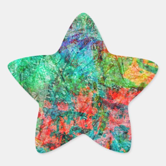 Beautiful red abstract star sticker,Delight red  Ster Sticker (Voorkant)