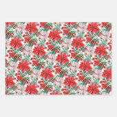 Beautiful red and white Christmas poinsettia Inpakpapier Vel (Voorkant)