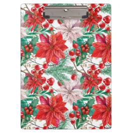 Beautiful red and white Christmas poinsettia Klembord